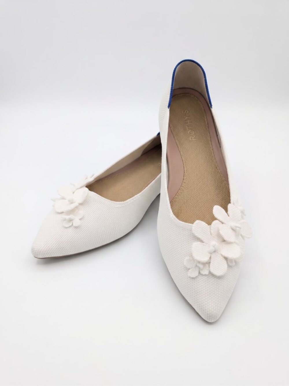Rothy's The Petal Point II White Flats 10 - Picture 2 of 5